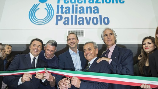 Pallavolo: Lucchetta con Renzi, Malagò e Magri inaugura la nuova sede della Fipav