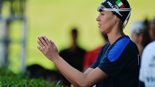 Freccia Pellegrini, primo record da portabandiera