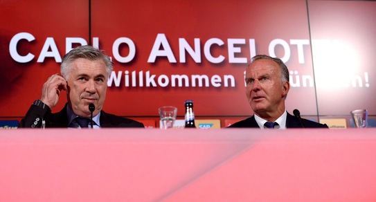 Bayern Monaco, Ancelotti si presenta: accanto a lui c'è Rummenigge
