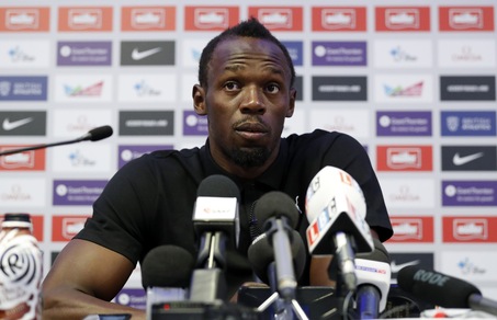 Atletica, Bolt in coferenza stampa alla vigilia della Diamond League: le immagini