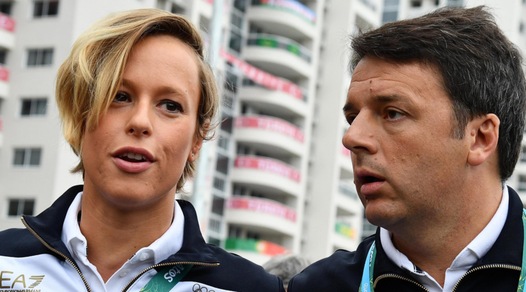 Rio 2016, Pellegrini e Renzi: eccoli alla cerimonia degli azzurri