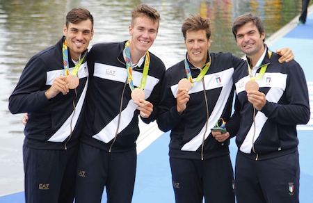 Rio 2016 Canottaggio: Italia di bronzo nel 4 senza, le immagini