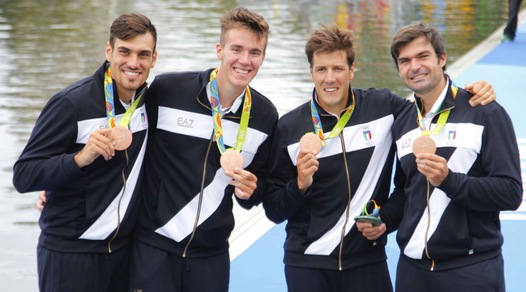 Rio 2016 Canottaggio: Italia di bronzo nel 4 senza, le immagini