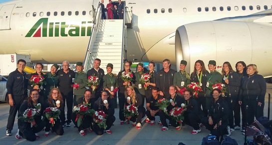 Rio 2016, rientro festoso in Italia per il Setterosa