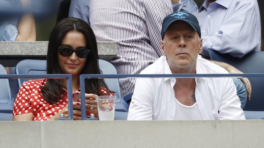 Bruce Willis con la moglie agli Us Open