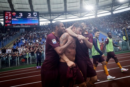 Roma, contro la Samp vittoria all'ultimo respiro