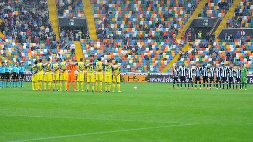 Udinese-Chievo, fischi durante il minuto di silenzio per Ciampi