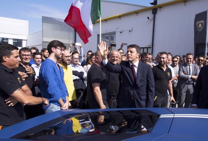 Matteo Renzi in visita da Lamborghini