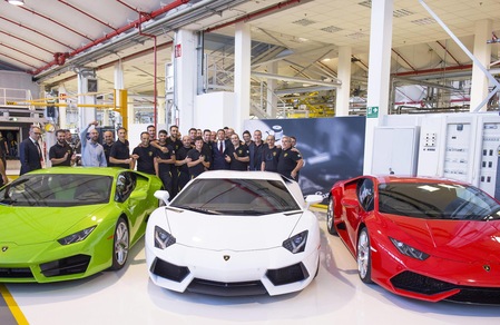 Matteo Renzi visita la Lamborghini