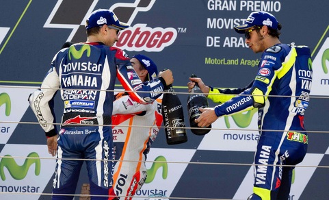 MotoGp Aragon, Rossi: «Peccato quella curva, ora rimbocchiamoci le maniche»