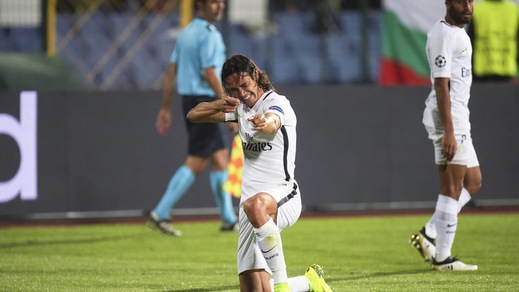 Ludogorets-Psg 1-3: Cavani fa ancora centro, che doppietta!