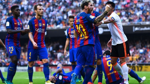 Liga, Messi segna il 3-2 ed esulta in faccia ai tifosi del Valencia