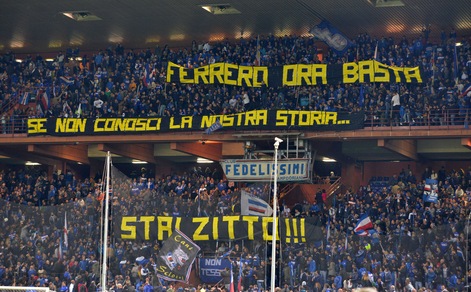 Serie A Sampdoria, i tifosi blucerchiati contestano Ferrero: «Stai zitto!»