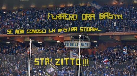 Serie A Sampdoria, i tifosi blucerchiati contestano Ferrero: «Stai zitto!»