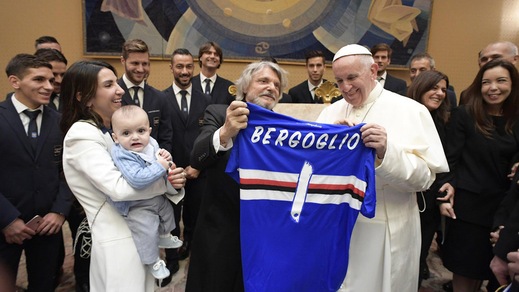 Serie A, la Sampdoria dal Papa. Ferrero: «Onore e privilegio»