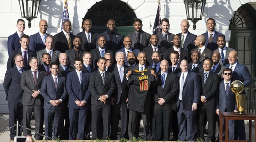 I Cavs di LeBron in visita alla Casa Bianca