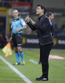 Montella: «Il cambio in panchina non avvantaggia l'Inter»