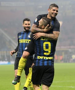 Serie A, doppio Icardi e Banega: tris dell'Inter alla Lazio