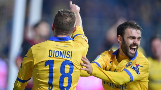 Il Frosinone passa in extremis: decide la doppietta di Dionisi