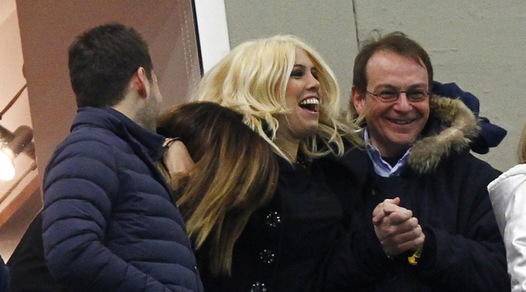 Wanda Nara esulta in tribuna al gol di Icardi