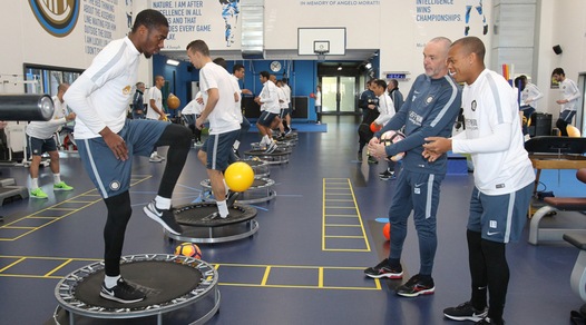 Inter, l'allenamento ad Appiano è sul tappeto elastico