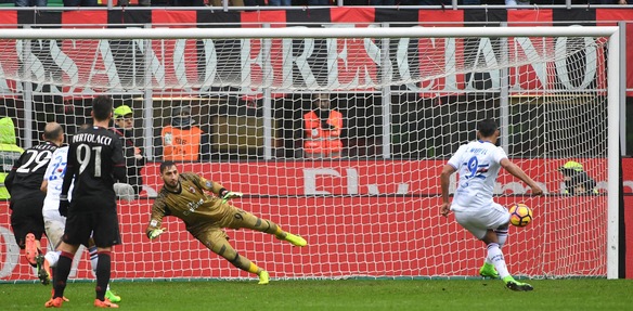 Serie A, Milan-Sampdoria 0-1: decide Muriel su rigore