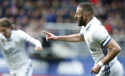 Eibar-Real Madrid 1-4: Benzema, la doppietta che rilancia Zidane