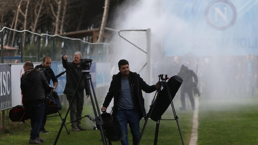 Napoli-Real Madrid: l'idrante "pazzo" a Castelvolturno