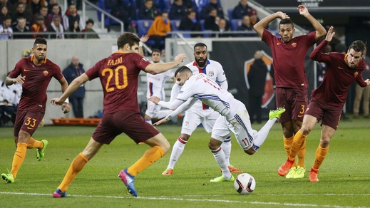 Europa League Lione-Roma 4-2, il tabellino
