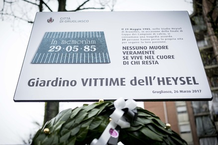Juventus, intitolato alle vittime dell'Heysel il Giardino di Grugliasco