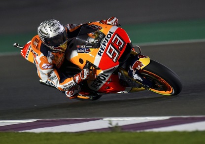 MotoGp Qatar: a Marquez il warm up, Rossi solo 13°