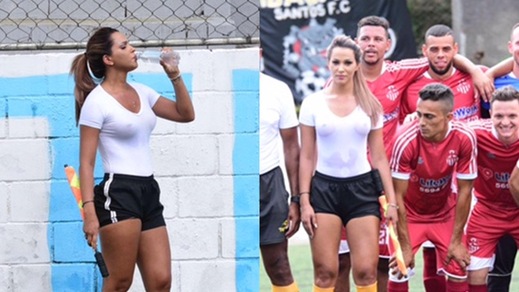 Brasile, tutti in fuorigioco se la guardalinee è la sexy Denis Bueno