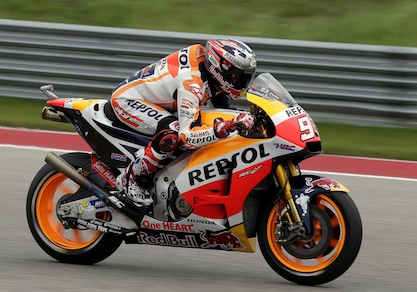 MotoGp Usa, Marquez si prende anche il warm up, Rossi 4°