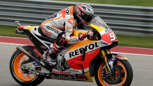 MotoGp Usa, Marquez si prende anche il warm up, Rossi 4°