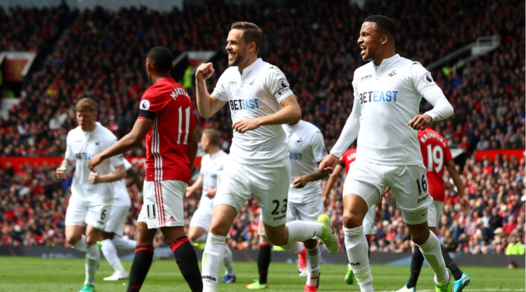 Manchester United-Swansea 1-1, passo falso per la Champions