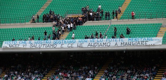 Inter, la Curva Nord abbandona lo stadio per protesta