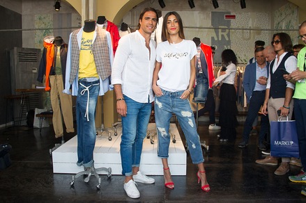 Federica Nargi al Pitti Uomo insieme ad Alessandro Matri