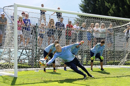 Lazio, l'allenamento dei portieri nel ritiro di Auronzo di Cadore