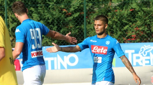 Napoli, 17 gol nella prima amichevole: Mertens ne fa sei, bene Milik