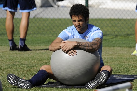 Lazio, allenamento mattutino con le maxi palle