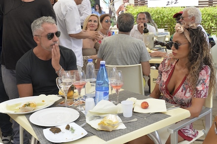 Raffaella Fico e Alessandro Moggi, vacanze a Milano Marittima