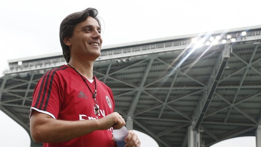 Milan, Montella: «Testa all'Europa League, Bonucci un colpo straordinario»