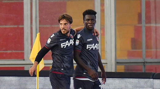 Benevento-Bologna 0-1, decide Donsah. Pari annullato dal Var al 98'