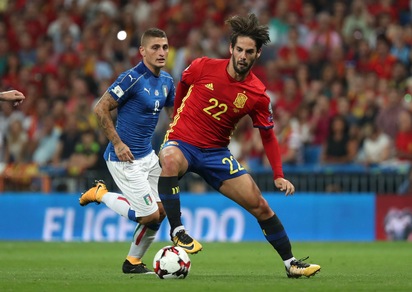 Italia, Verratti: «Isco? Neanche Messi a quei livelli»