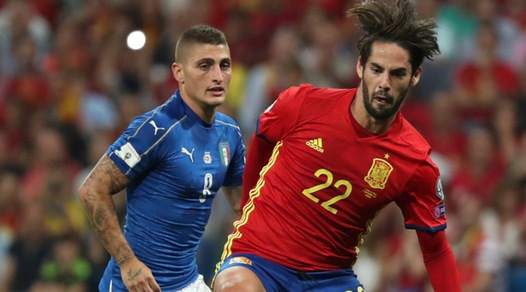 Italia, Verratti: «Isco? Neanche Messi a quei livelli»
