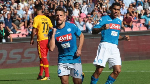 Serie A Napoli-Benevento 6-0, il tabellino