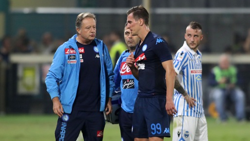 Napoli, Milik arrivato a Villa Stuart: lunedì gli esami e l'eventuale intervento