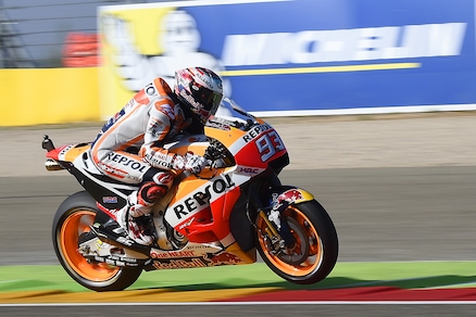 MotoGp Aragon: warm up a Marquez, Rossi nono