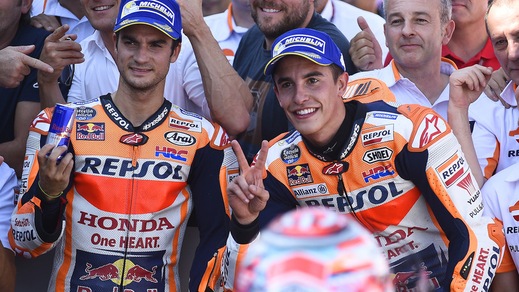 MotoGp, sfida sul trattore per Marquez e Pedrosa