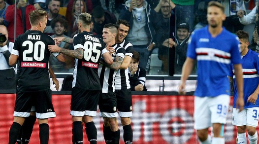Serie A, Udinese-Sampdoria 4-0: assegnati tre rigori, doppietta per Maxi Lopez